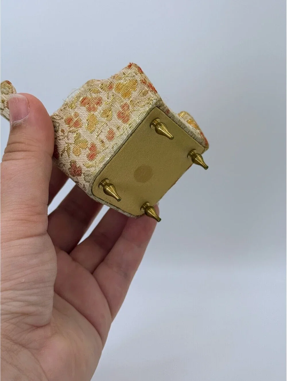 1:12 Scale Vintage Ideal Petite Princess Dollhouse Wingback Chair Gold 1960s